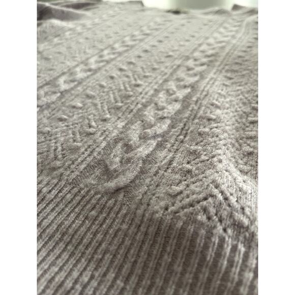 J Crew Sz L Cable Knit Sweater Lilac Alpaca Cottage Preppy Cozy Feminine Soft - Picture 7 of 14